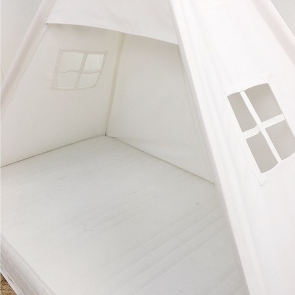 White play Teepee twin Bed Canopy canvas Cotton. - Picture 3 of 9